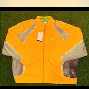 Nike Men’s Orange and Silver Reflective Full-Zip Windbreaker